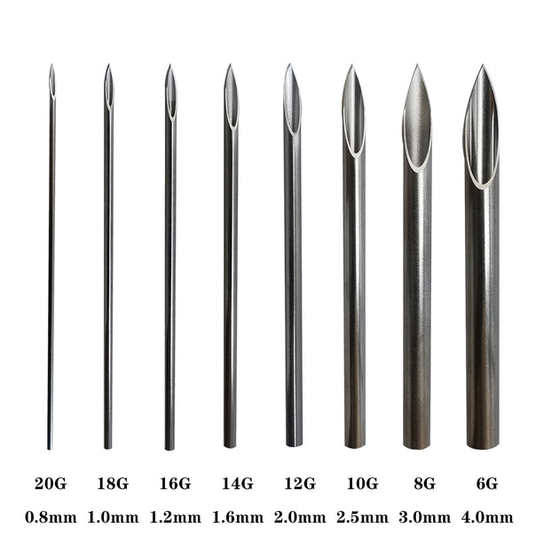 thumbnail image 2 of 10 Pack Sterile Body Piercing Hollow Needles - Various Gauges 20g To 10g By Metal Mafia 2 of 6