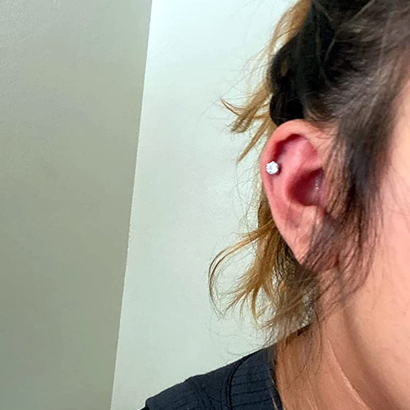 Needlewalk 2 Pack Self Ear Piercing Gun Earring Disposable Piercing Kit No Pain Easy Use Ear Piercing Gun Kit Tool with Stud (White)