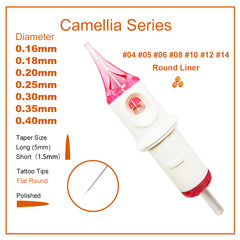 Needlewalk Camelia Series Professional Permanent Makeup Cartridge for Eyebrow Eyeliner Lip Contour 20pcs