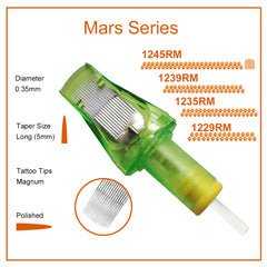 Needlewalk Mars Series Tattoo Needles Cartridges #12 0.35mm Large Round Magnum 10pcs